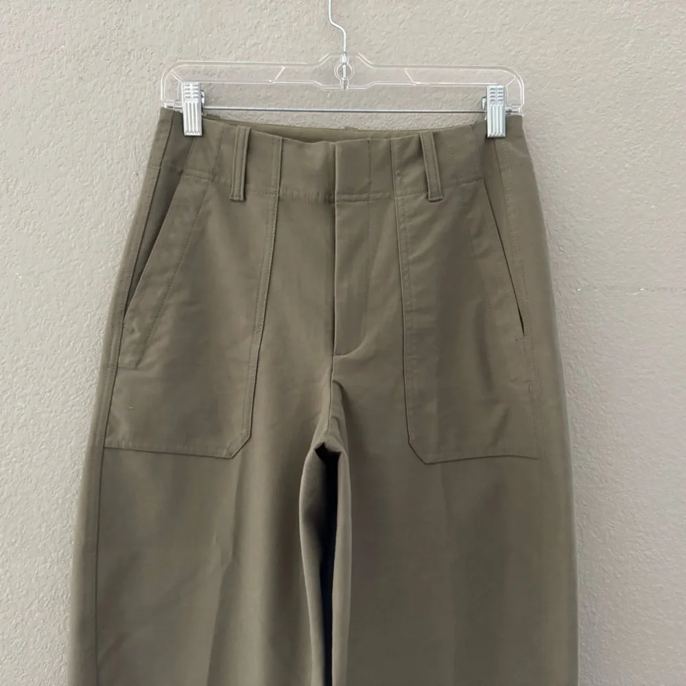 Athleta Skyline Barrel Pants 4 Olive Green Casual Sporty Minimalist Comfort Chic - Picture 7 of 14